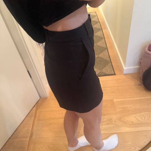 Black Tailored Shorts Gold Button Up - Picture 5 of 5